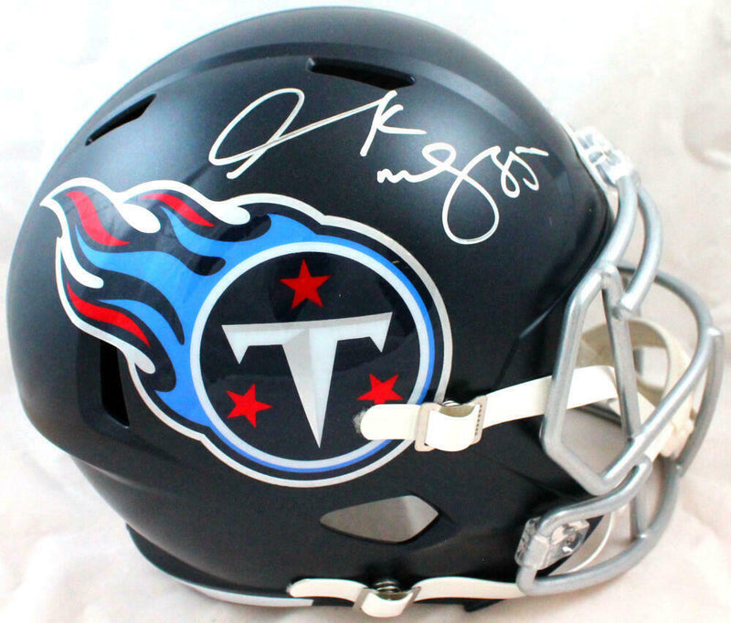 Derrick Mason Tennessee Titans Signed F/S Speed Helmet (BAS COA)