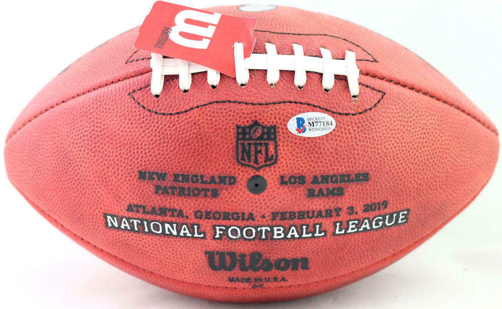 Sony Michel New England Patriots Signed Duke Logo Football with SB Champs (BAS COA)
