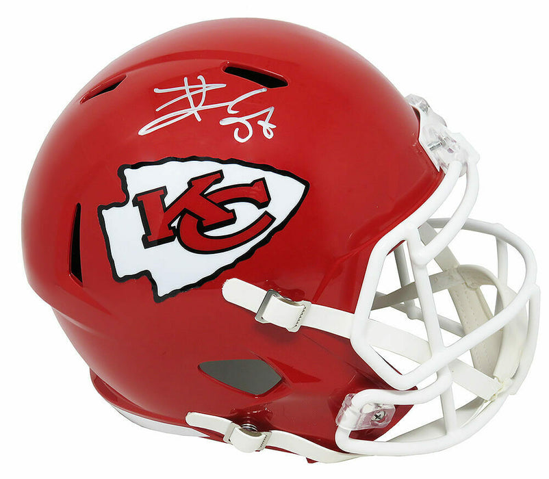 Travis Kelce Kansas City Chiefs Signed Kansas City Chiefs Riddell Full-sized Speed Replica Helmet (SCHWARTZ)
