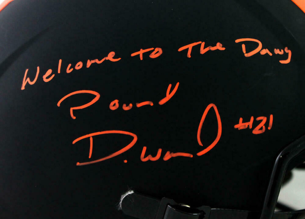 Denzel Ward Cleveland Browns Signed F/S Eclipse Speed Helmet (JSA COA)