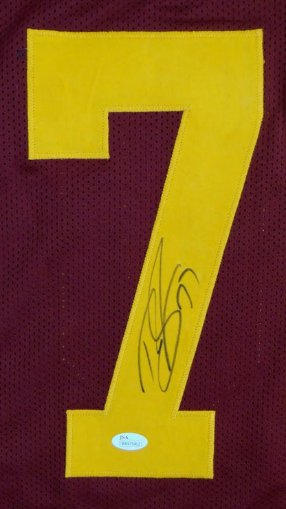 Tyron Smith Autographed Burgundy College Style Jersey (JSA COA)