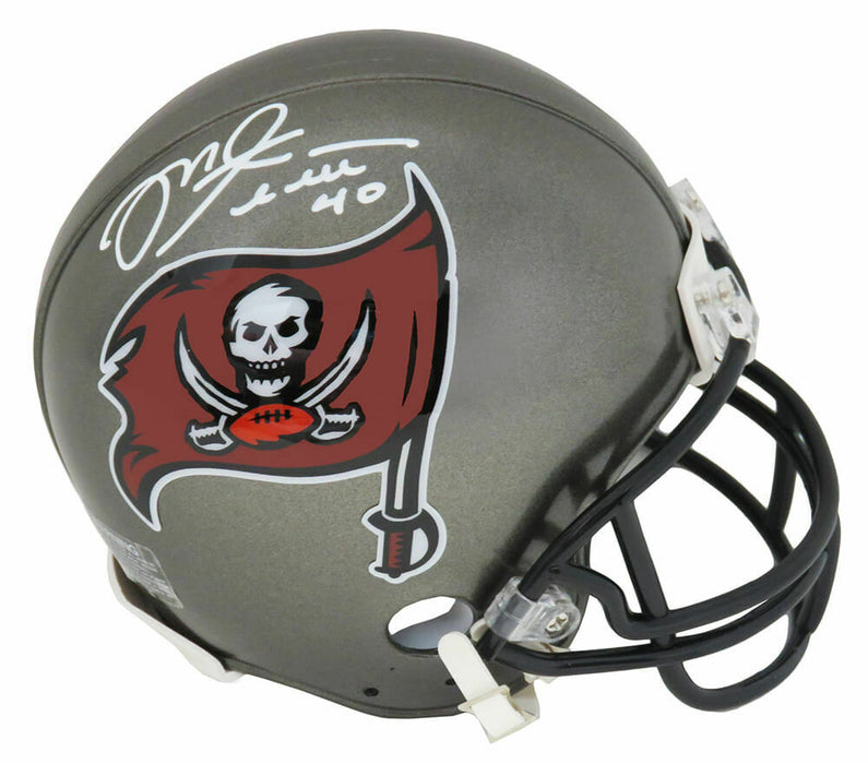 Mike Alstott Tampa Bay Buccaneers Signed Buccaneers Riddell Mini Helmet (SCHWARTZ)