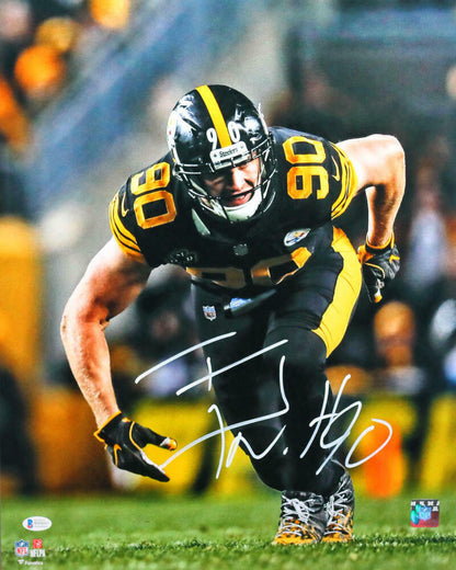 TJ Watt Pittsburgh Steelers Signed Steelers 16x20 FP In Stance Photo (BAS COA)