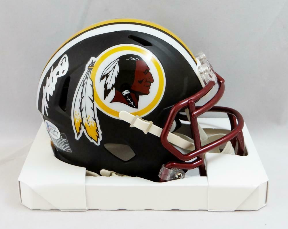 Adrian Peterson Signed Washington Redskins Flat White Mini Helmet BAS 27416