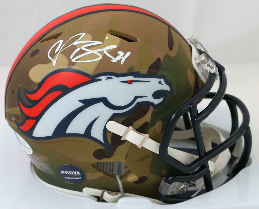 Champ Bailey Denver Broncos Signed Camo Speed Mini Helmet (BAS COA)