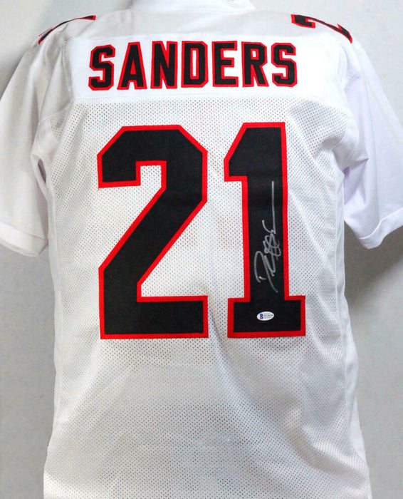 Deion Sanders Autographed TB White Pro Style Jersey (BAS COA)