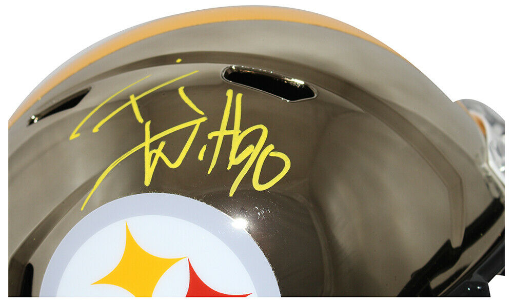TJ Watt Pittsburgh Steelers Signed Pittsburgh Steelers Full-sized Speed Chrome Helmet 29596 (BAS COA)