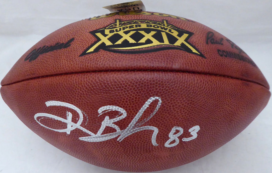 Deion Branch Autographed Wilson NFL SB Leather Football (BAS COA)