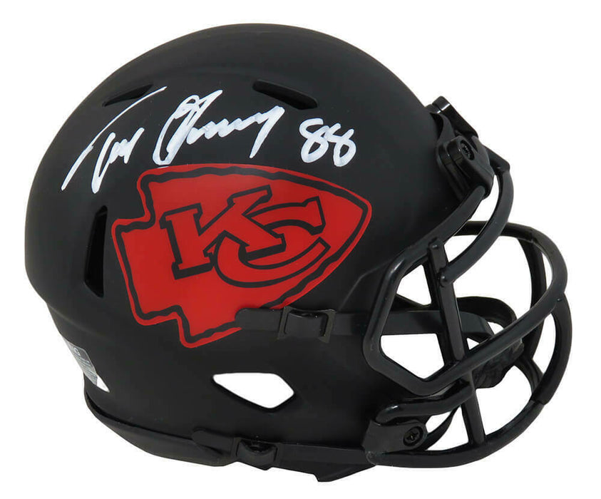 Tony Gonzalez Kansas City Chiefs Signed Chiefs Eclipse Black Matte Riddell Speed Mini Helmet (SCHWARTZ)