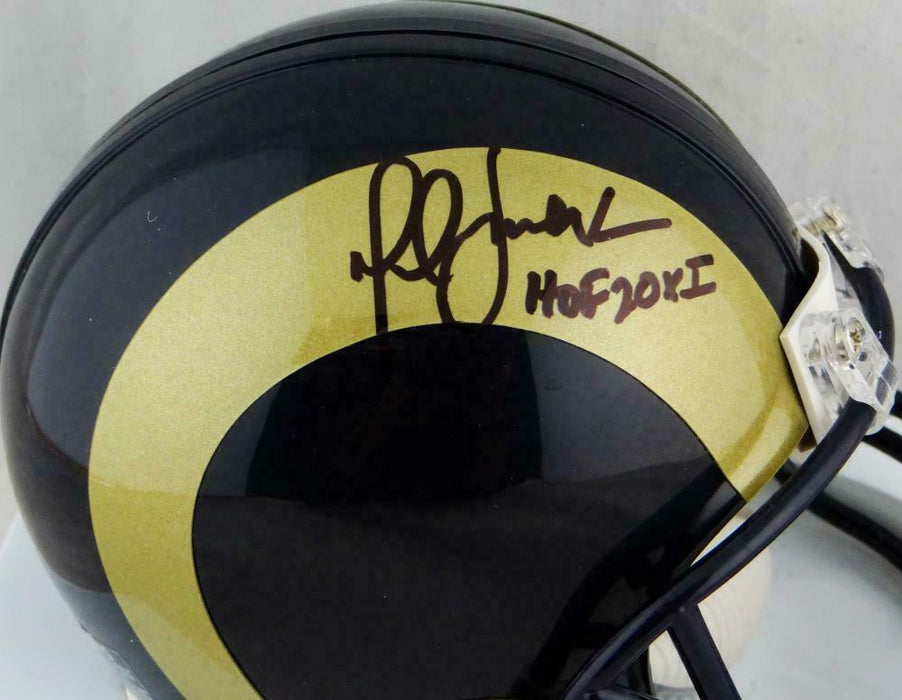 Marshall Faulk Los Angeles Rams Signed St. Louis Rams 00-16 TB Mini Helmet with HOF BAS COA (St. Louis)