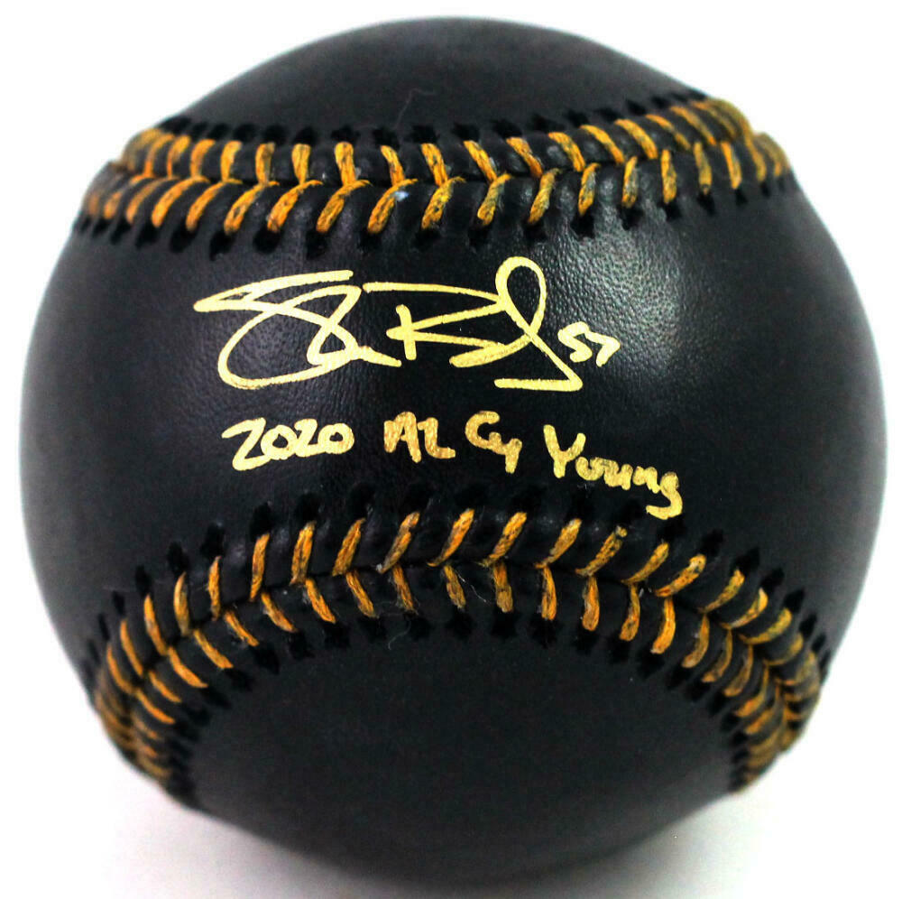Shane Bieber Signed Rawlings OML Black Baseball w/ Insc (BAS COA)