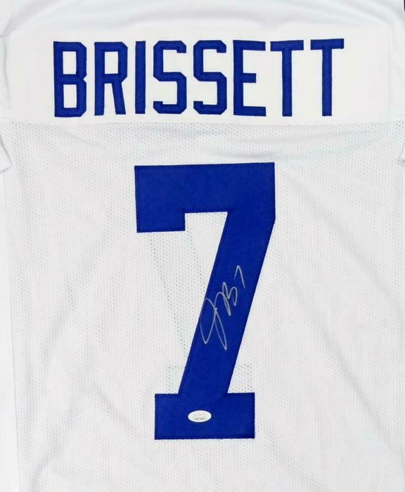 Jacoby Brissett Autographed White Pro Style Jersey (JSA COA)
