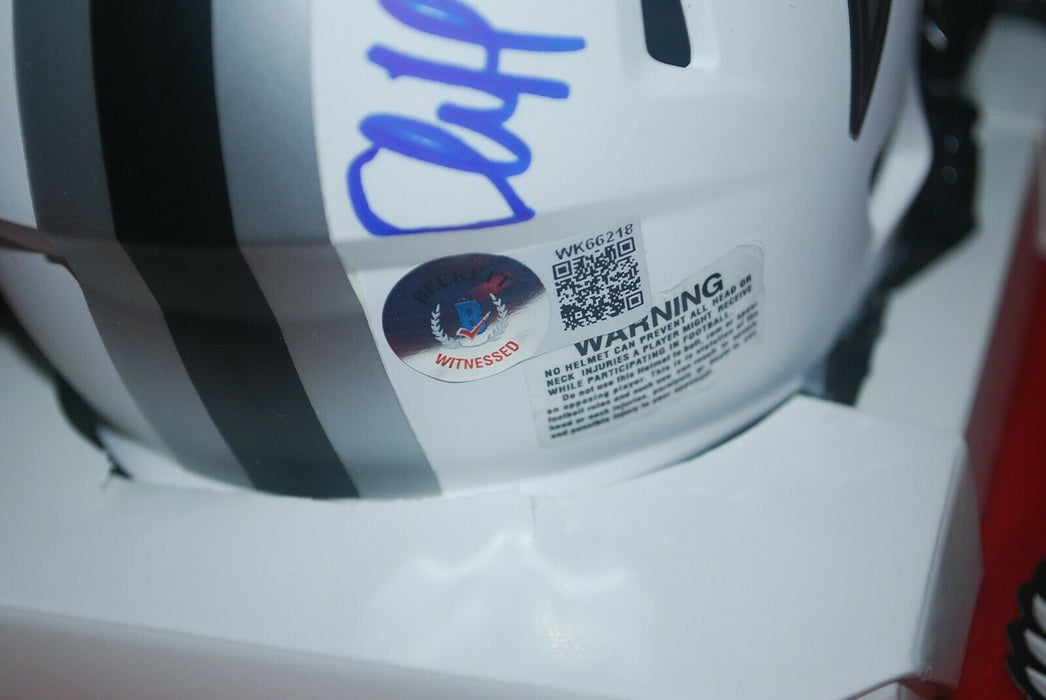 CLIFF HARRIS Dallas Cowboys signed Lunar Eclipse Mini Helmet 1 (BAS COA)