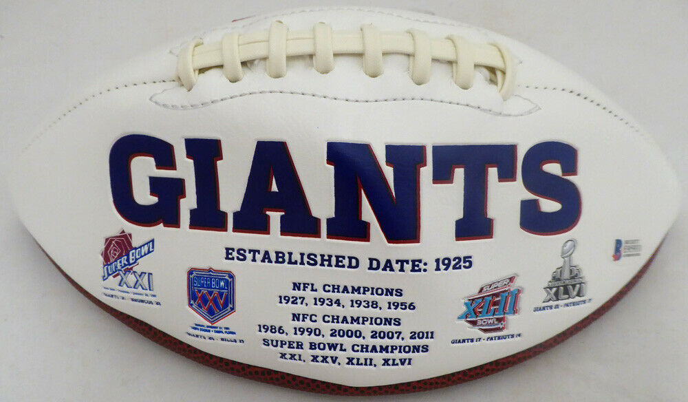 Odell Beckham Jr. New York Giants Signed Giants E95931 White Logo (FLAT) Football (BAS COA)