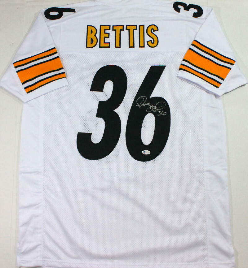 Jerome Bettis Pittsburgh Steelers Signed White Pro Style Jersey *6 (BAS COA)