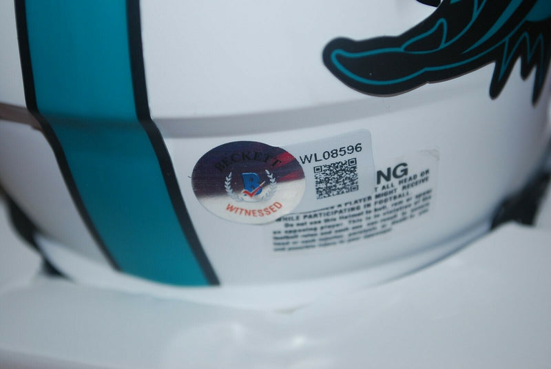 Jason Taylor Miami Dolphins Signed Lunar Eclipse Mini Helmet (BAS COA)