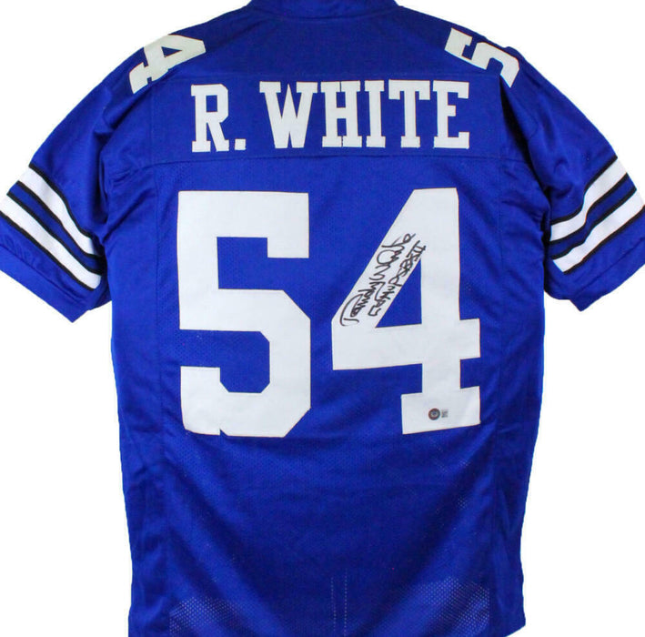 Randy White Autographed Dallas Cowboys Blue Pro Style Jersey w/ Insc- (BAS COA)