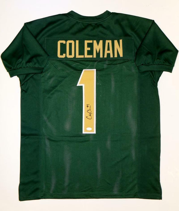 Corey Coleman Autographed Green College Style Jersey (JSA COA)