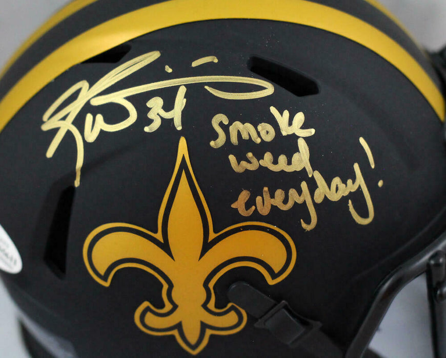 Ricky Williams New Orleans Saints Signed NO Saints Eclipse Mini Helmet with SWED (BAS COA)