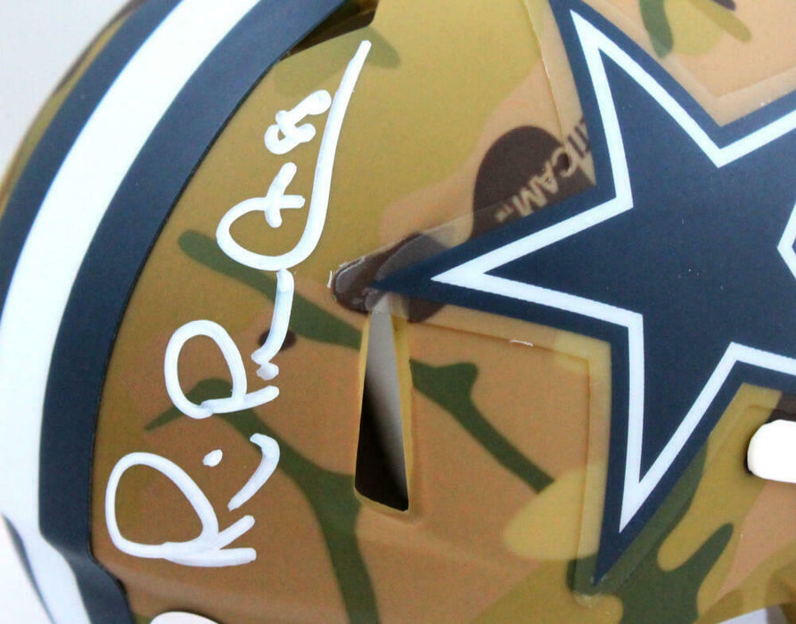 Michael Irvin Autographed Dallas Cowboys Camo Speed Mini Helmet- BAS COA