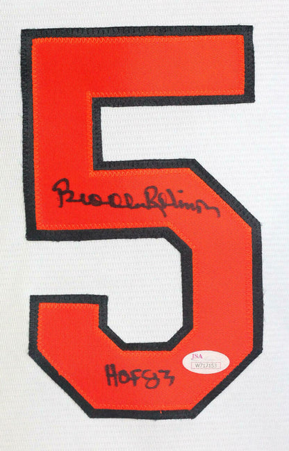 Brooks Robinson Baltimore Orioles Signed Orioles White Jersey with HOF 83 (JSA COA)