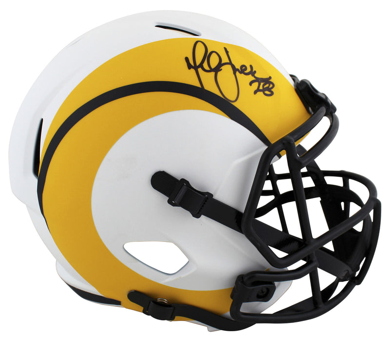 Marshall Faulk Los Angeles Rams Signed Lunar F/S Speed Replica Helmet BAS COA (St. Louis)