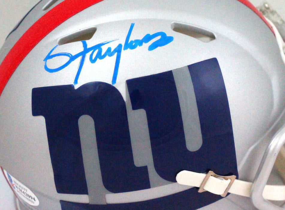 Lawrence Taylor New York Giants Signed NY Giants AMP Speed Mini Helmet *Blue (BAS COA)