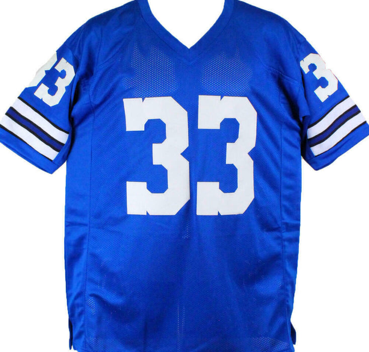 Tony Dorsett Autographed Dallas Cowboys Blue Pro Style STAT Jersey - BAS COA