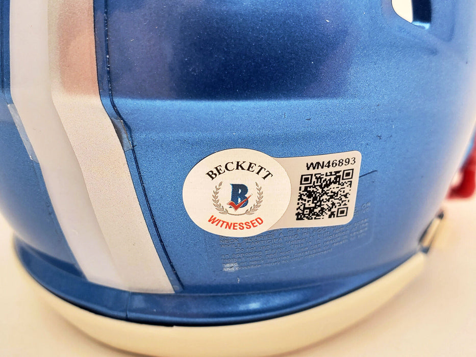 Ryan Tannehill Tennessee Titans Flash Signed Blue Speed Mini Helmet (BAS COA)