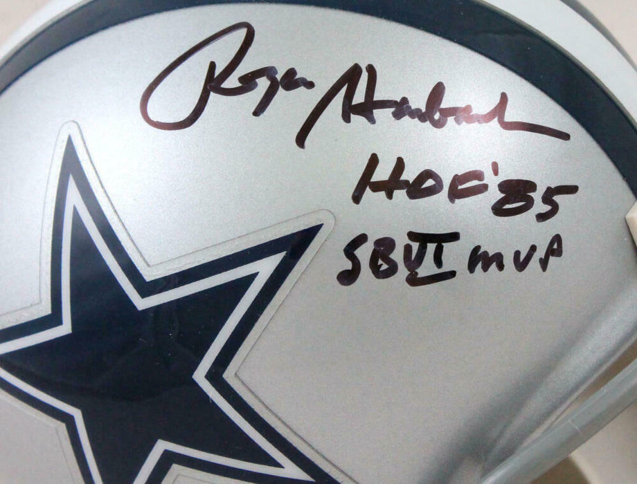 Roger Staubach Autographed Dallas Cowboys Mini Helmet w/2 Insc.-BAS COA