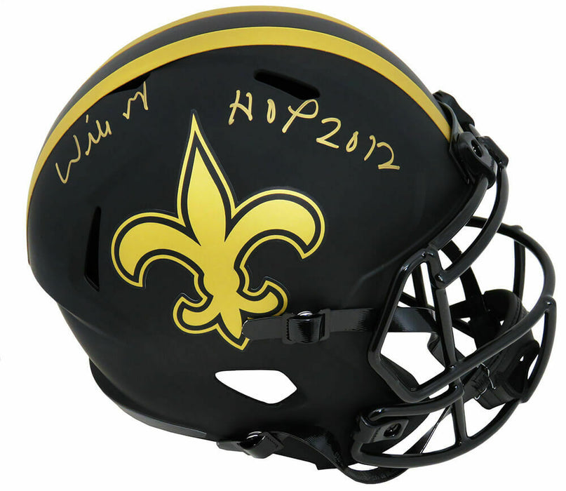 Willie Roaf New Orleans Saints Signed Saints Eclipse Riddell Full-sized Replica Helmet with HOF'12 (SCHWARTZ)