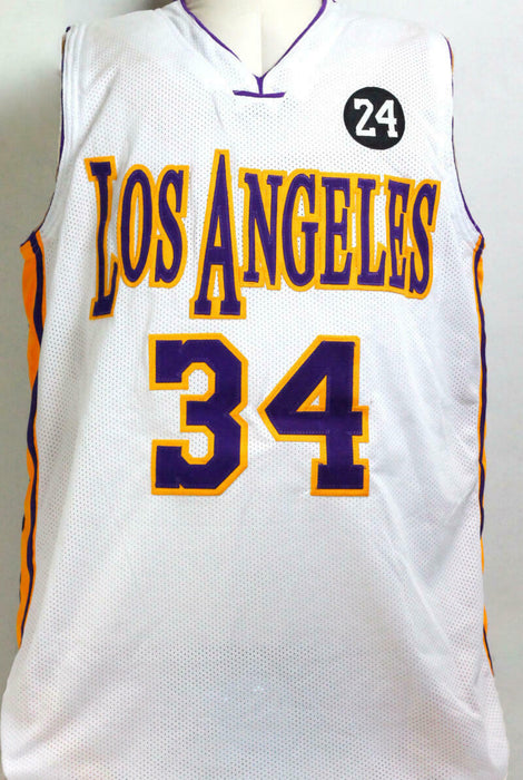 Shaquille O'Neal Los Angeles Lakers Autographed White Los Angeles Jersey -(BAS COA)