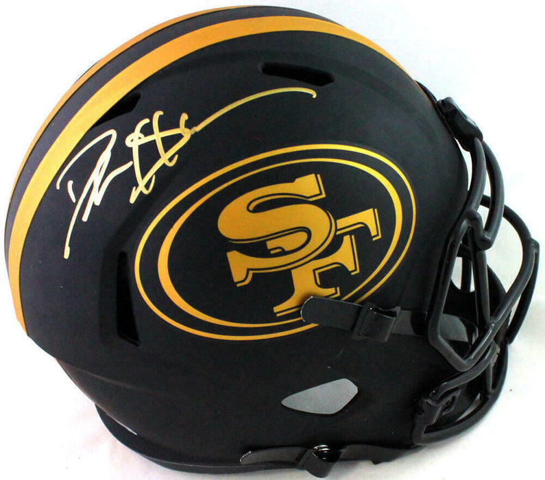 Deion Sanders San Francisco 49ers Signed San Francisco 49ers Full-sized Eclipse Helmet *Gold (BAS COA)