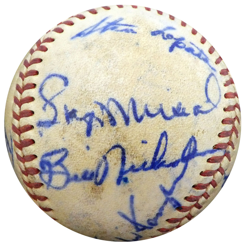Del Ennis Philadelphia Phillies Signed 1950 Cardinals Phillies Baseball 19 Sigs A52636 (BAS COA)