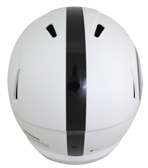 Joe Greene Pittsburgh Steelers Signed Flat White Full-sized Speed Replica Helmet with "HOF 87" (BAS COA)