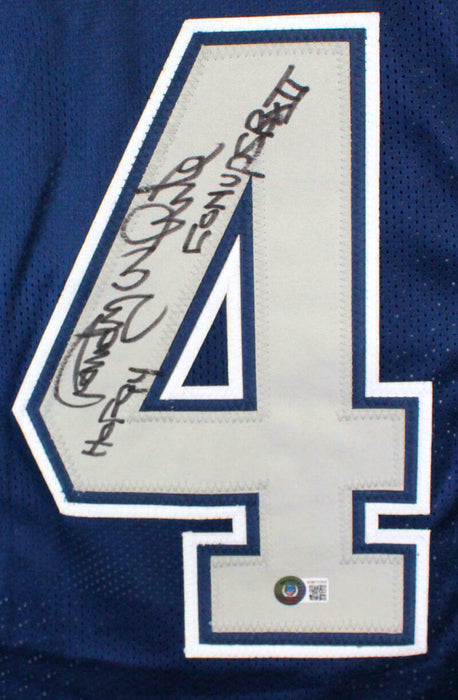 Randy White Dallas Cowboys Autographed Blue Pro Style Jersey w/2 Insc.-(BAS COA)