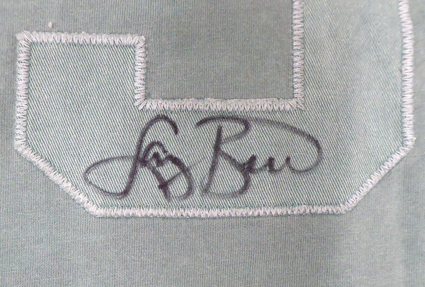 LARRY BIRD BOSTON CELTICS SIGNED GREEN M&N WASHED OUT JERSEY L (BAS COA)