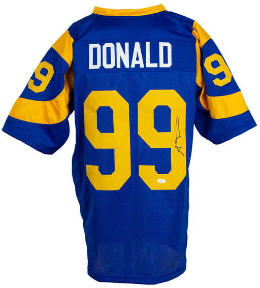 Aaron Donald Los Angeles Rams Signed Custom Blue Pro Style Football Jersey JSA COA (St. Louis), , 