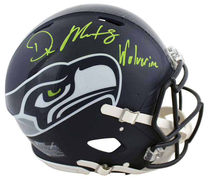 DK Metcalf Seattle Seahawks Signed Full-sized Speed Proline Helmet with "Wolverine" (BAS COA)