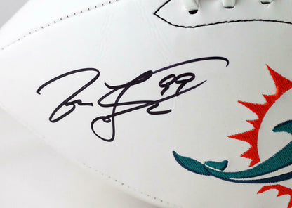 Jason Taylor Miami Dolphins Signed Miami Dolphins Logo Football (JSA COA)