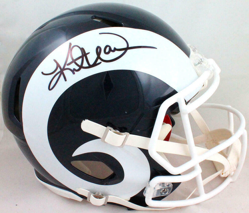 Kurt Warner St. Louis Rams Signed White Horn Speed F/S Authentic Helmet BAS COA (Los Angeles