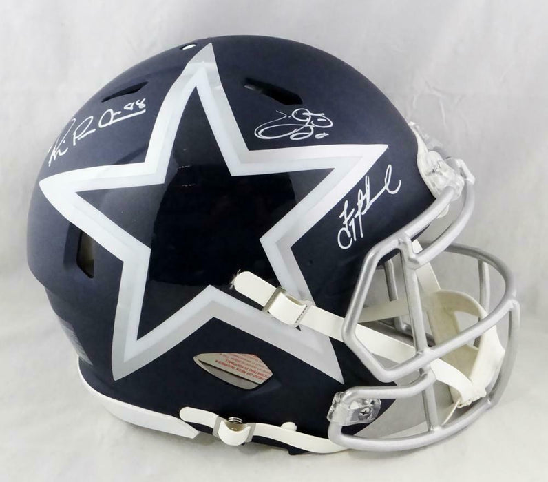 Irvin, Smith, Aikman Signed Dallas Cowboys F/S AMP Speed Authentic Helmet- BAS COA