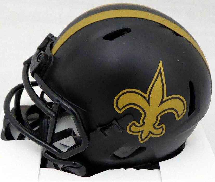 Alvin Kamara New Orleans Saints Signed Saints Eclipse Black Speed Mini Helmet 190035 (BAS COA)
