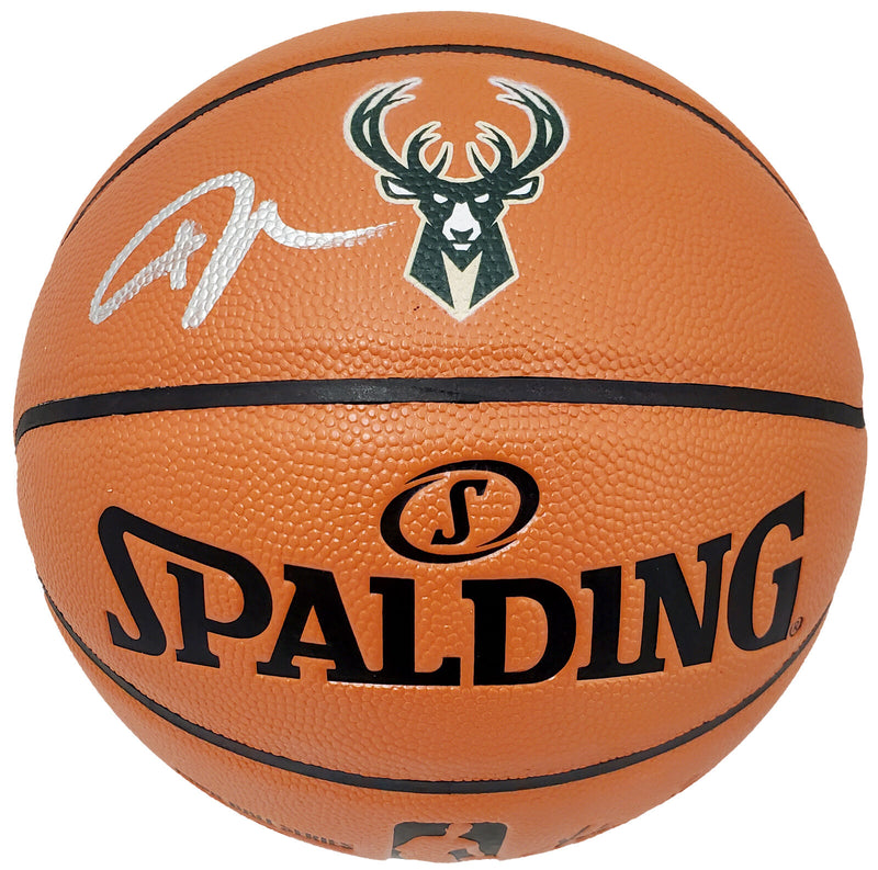Giannis Antetokounmpo Milwaukee Bucks Signed Spalding I/O Bucks Basketball (BAS COA)