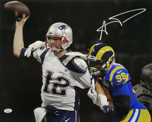 Aaron Donald Los Angeles Rams Signed 16x20 Photo vs. Tom Brady JSA COA (St. Louis), , 