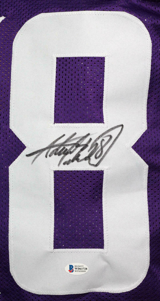 The Jersey Source Adrian Peterson Autographed Purple Pro Style Stat Jersey- Beckett W Hologram *Black *2