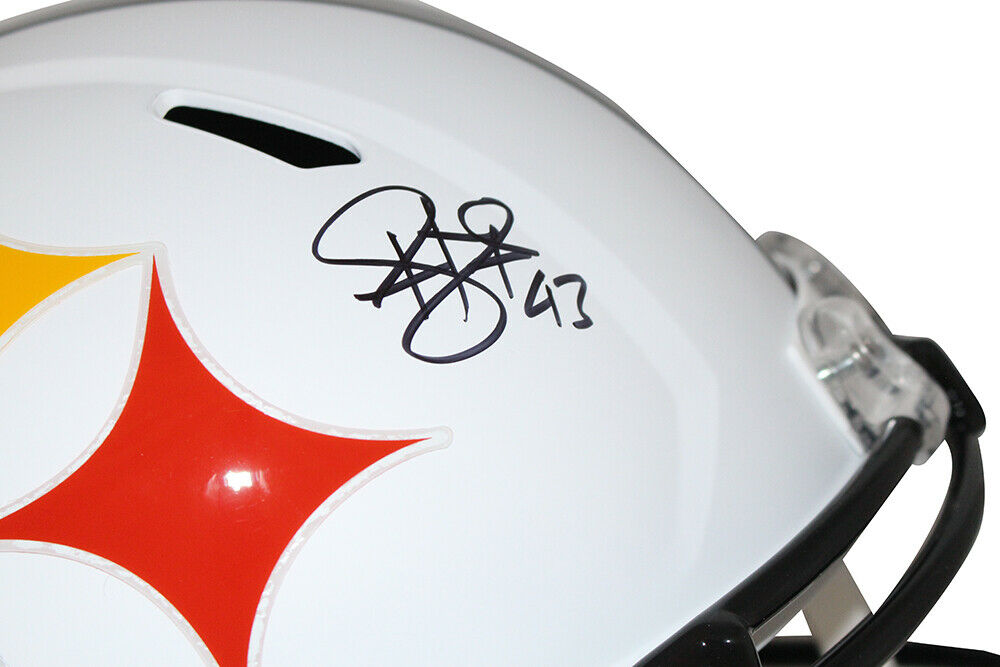 Troy Polamalu Pittsburgh Steelers Signed Pittsburgh Steelers Full-sized AMP Speed Helmet 29650 (BAS COA)