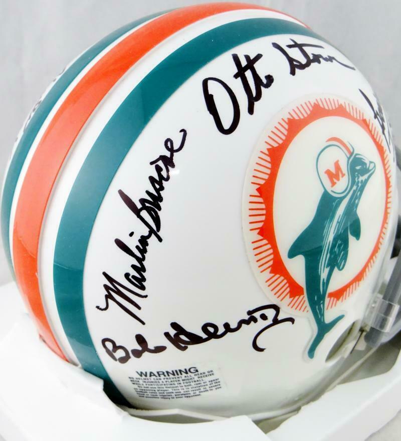 72 Dolphins Miami Dolphins Signed TB Mini Helmet with 9 Signatures *Dolphins 1 (JSA COA), , 