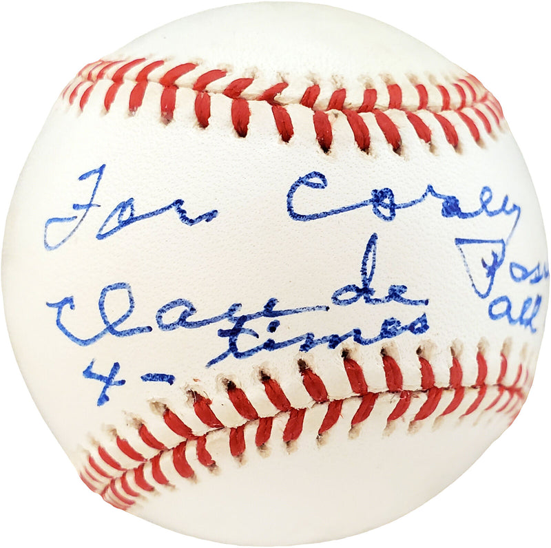 Claude Passeau Pittsburgh Pirates Signed NL Baseball Pirates, Cubs "For Corey" ( PSA/DNA COA)