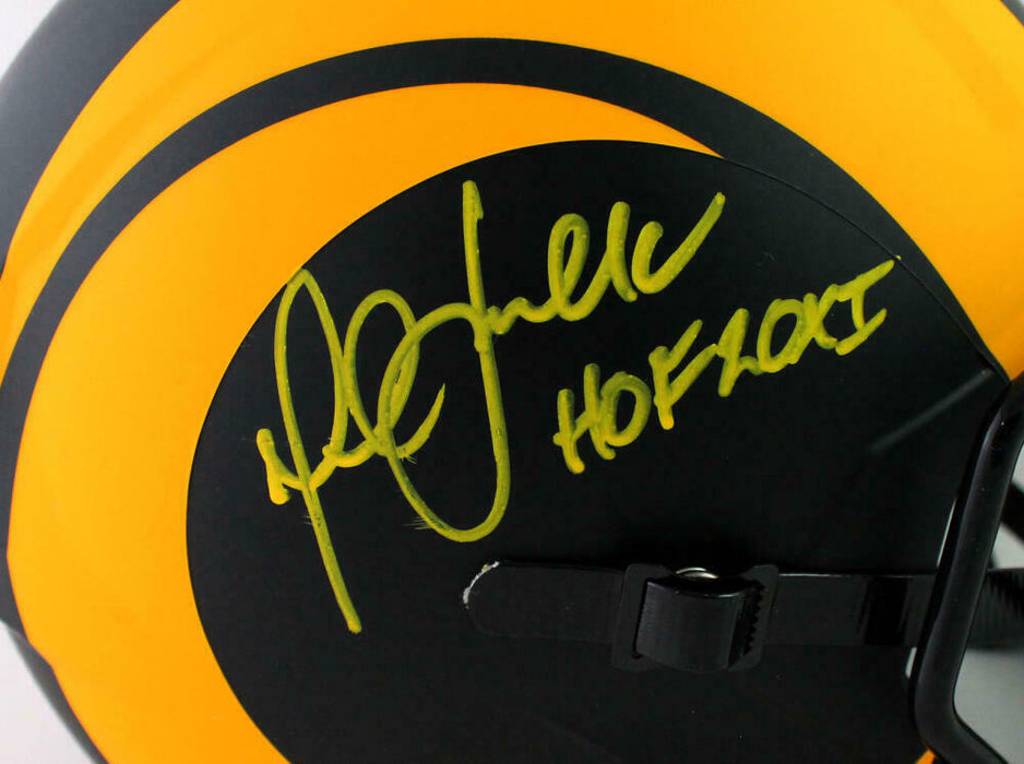 Marshall Faulk Los Angeles Rams Signed LA Rams Full-sized Eclipse Speed Helmet with HOF BAS COA (St. Louis)
